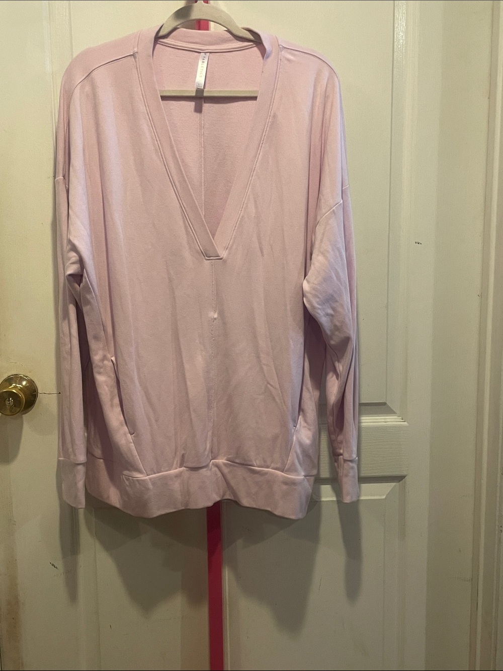 Fabletics Light Pink V-Neck Pullover